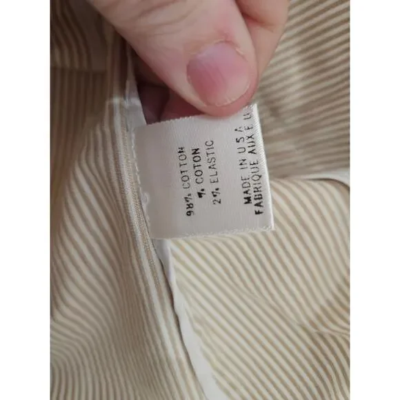 Vintage Theory White Beige Pinstripe Cotton Women's Blazer Size 6 Neutral Jacket - Picture 6 of 11